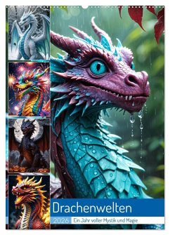 Drachenwelten - Ein Jahr voller Mystik und Magie (Wandkalender 2026 DIN A2 hoch), CALVENDO Monatskalender