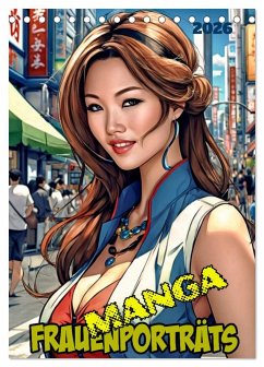 Cover Manga-Frauenporträts (Tischkalender 2026 DIN A5 hoch), CALVENDO Monatskalender