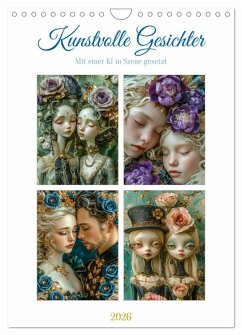 Cover Kunstvolle Gesichter (Wandkalender 2026 DIN A4 hoch), CALVENDO Monatskalender