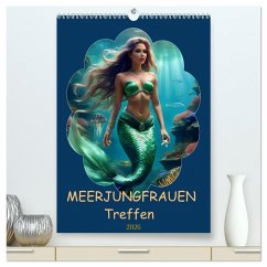 MEERJUNGFRAUEN Treffen (hochwertiger Premium Wandkalender 2026 DIN A2 hoch), Kunstdruck in Hochglanz