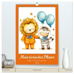 Cover Mein tierischer Planer - Spaßiger Notiz-Kalender für Kinder (hochwertiger Premium Wandkalender 2026 DIN A2 hoch), Kunstdruck in Hochglanz