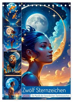 Cover Zwölf Sternzeichen (Tischkalender 2026 DIN A5 hoch), CALVENDO Monatskalender