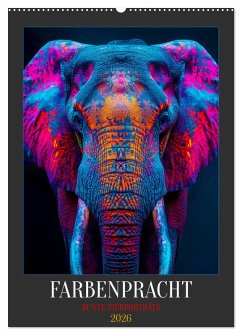 Farbenpracht - Bunte Tierporträts (Wandkalender 2026 DIN A2 hoch), CALVENDO Monatskalender Farbenpracht - Bunte Tierporträts (Wandkalender 2026 DIN A2 hoch), CALVENDO Monatskalender