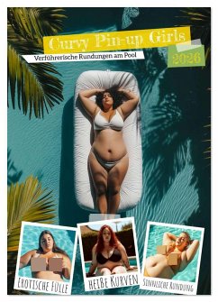 Cover Curvy Pin-up Girls - Verführerische Rundungen am Pool (Wandkalender 2026 DIN A2 hoch), CALVENDO Monatskalender