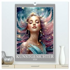 Kunstgesichter (hochwertiger Premium Wandkalender 2026 DIN A2 hoch), Kunstdruck in Hochglanz Kunstgesichter (hochwertiger Premium Wandkalender 2026 DIN A2 hoch), Kunstdruck in Hochglanz