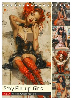 Cover Sexy Pin-up-Girls. Moderne Kunst im Retro-Stil (Tischkalender 2026 DIN A5 hoch), CALVENDO Monatskalender