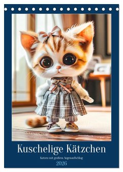 Cover Kuschelige Kätzchen - Katzen mit großem Augenaufschlag (Tischkalender 2026 DIN A5 hoch), CALVENDO Monatskalender