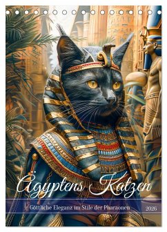Cover Ägyptens Katzen - Göttliche Eleganz im Stile der Pharaonen (Tischkalender 2026 DIN A5 hoch), CALVENDO Monatskalender