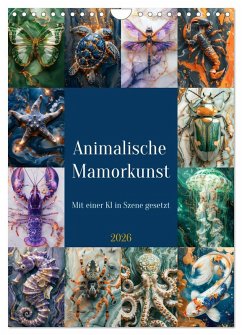 Cover Animalische Mamorkunst (Wandkalender 2026 DIN A4 hoch), CALVENDO Monatskalender