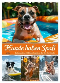 Cover Hunde haben Spaß (Wandkalender 2026 DIN A2 hoch), CALVENDO Monatskalender