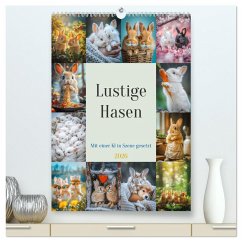 Cover Lustige Hasen (hochwertiger Premium Wandkalender 2026 DIN A2 hoch), Kunstdruck in Hochglanz