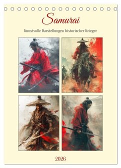 Cover Samurai. Kunstvolle Darstellungen historischer Krieger (Tischkalender 2026 DIN A5 hoch), CALVENDO Monatskalender
