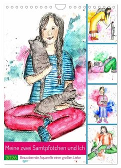 Cover Meine zwei Samtpfötchen und Ich - Bezaubernde Aquarelle einer große Liebe (Wandkalender 2026 DIN A4 hoch), CALVENDO Monatskalender