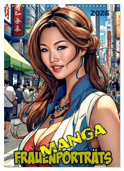 Cover Manga-Frauenporträts (Wandkalender 2026 DIN A3 hoch), CALVENDO Monatskalender