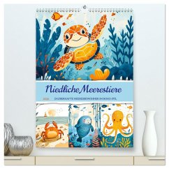 Cover Niedliche Meerestiere - Zauberhafte Meeresbewohner im Boho-Stil (hochwertiger Premium Wandkalender 2026 DIN A2 hoch), Kunstdruck in Hochglanz