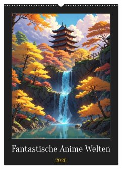 Cover Fantastische Anime Welten (Wandkalender 2026 DIN A2 hoch), CALVENDO Monatskalender