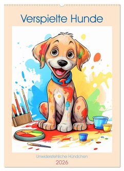Verspielte Hunde (Wandkalender 2026 DIN A2 hoch), CALVENDO Monatskalender Verspielte Hunde (Wandkalender 2026 DIN A2 hoch), CALVENDO Monatskalender