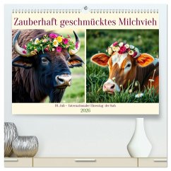 Cover Zauberhaft geschmücktes Milchvieh (hochwertiger Premium Wandkalender 2026 DIN A2 quer), Kunstdruck in Hochglanz