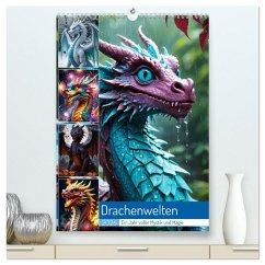 Drachenwelten - Ein Jahr voller Mystik und Magie (hochwertiger Premium Wandkalender 2026 DIN A2 hoch), Kunstdruck in Hochglanz