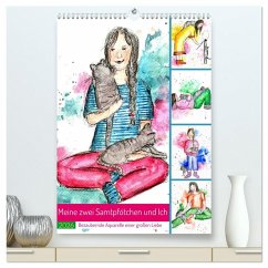 Meine zwei Samtpfötchen und Ich - Bezaubernde Aquarelle einer große Liebe (hochwertiger Premium Wandkalender 2026 DIN A2 hoch), Kunstdruck in Hochglanz