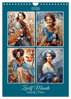 Zwölf Monate mit zwölf Frauen (Wandkalender 2026 DIN A4 hoch), CALVENDO Monatskalender Zwölf Monate mit zwölf Frauen (Wandkalender 2026 DIN A4 hoch), CALVENDO Monatskalender