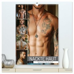 Cover NACKTE HAUT - Tätowierte Männlichkeit (hochwertiger Premium Wandkalender 2026 DIN A2 hoch), Kunstdruck in Hochglanz