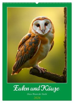 Eulen und Käuze - Diese Wesen der Nacht (Wandkalender 2026 DIN A2 hoch), CALVENDO Monatskalender