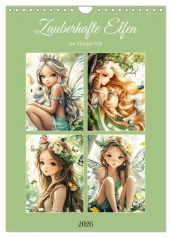 Cover Zauberhafte Elfen im Manga-Stil (Wandkalender 2026 DIN A4 hoch), CALVENDO Monatskalender