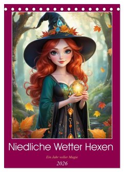 Cover Niedliche Wetter Hexen (Tischkalender 2026 DIN A5 hoch), CALVENDO Monatskalender