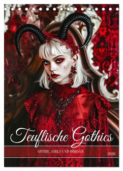 Cover Teuflische Gothics - Gothic, Girls und Hörner (Tischkalender 2026 DIN A5 hoch), CALVENDO Monatskalender