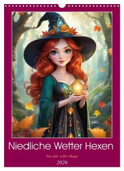 Cover Niedliche Wetter Hexen (Wandkalender 2026 DIN A3 hoch), CALVENDO Monatskalender