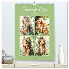 Cover Zauberhafte Elfen im Manga-Stil (hochwertiger Premium Wandkalender 2026 DIN A2 hoch), Kunstdruck in Hochglanz