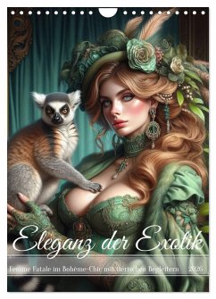 Cover Eleganz der Exotik - Femme Fatale im Bohème-Chic mit tierischen Begleitern (Wandkalender 2026 DIN A4 hoch), CALVENDO Monatskalender