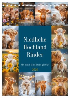 Cover Niedliche Hochland Rinder (Tischkalender 2026 DIN A5 hoch), CALVENDO Monatskalender