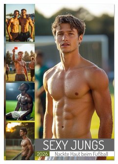 Cover SEXY JUNGS - Nackte Haut beim Fußball (Tischkalender 2026 DIN A5 hoch), CALVENDO Monatskalender