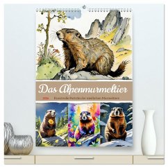 Cover Das Alpenmurmeltier (hochwertiger Premium Wandkalender 2026 DIN A2 hoch), Kunstdruck in Hochglanz