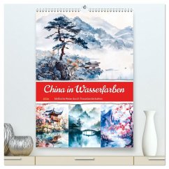 Cover China in Wasserfarben - Idyllische Reise durch Traumlandschaften (hochwertiger Premium Wandkalender 2026 DIN A2 hoch), Kunstdruck in Hochglanz