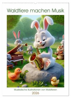 Cover Waldtiere machen Musik (Wandkalender 2026 DIN A2 hoch), CALVENDO Monatskalender