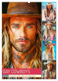 Cover Gay Cowboys. Queerdos. Wild, schön und ungezähmt (Wandkalender 2026 DIN A2 hoch), CALVENDO Monatskalender