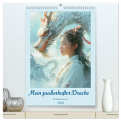 Cover Mein zauberhafter Drache - KI-Illustrationen (hochwertiger Premium Wandkalender 2026 DIN A2 hoch), Kunstdruck in Hochglanz