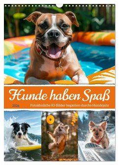 Cover Hunde haben Spaß (Wandkalender 2026 DIN A3 hoch), CALVENDO Monatskalender