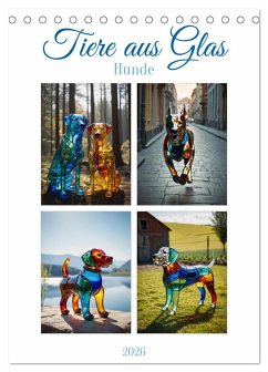 Cover Tiere aus Glas - Hunde (Tischkalender 2026 DIN A5 hoch), CALVENDO Monatskalender