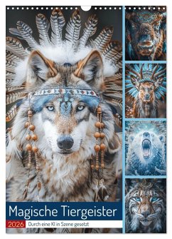 Cover Magische Tiergeister (Wandkalender 2026 DIN A3 hoch), CALVENDO Monatskalender