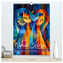 Cover Astrale Katzen - Abstrakte Kunst für Katzenliebhaber (hochwertiger Premium Wandkalender 2026 DIN A2 hoch), Kunstdruck in Hochglanz