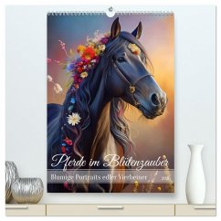 Cover Pferde im Blütenzauber - Blumige Portraits edler Vierbeiner (hochwertiger Premium Wandkalender 2026 DIN A2 hoch), Kunstdruck in Hochglanz