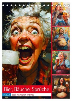 Cover Bier, Bäuche, Sprüche. Spaß mit Hopfen und Malz (Tischkalender 2026 DIN A5 hoch), CALVENDO Monatskalender