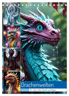 Drachenwelten - Ein Jahr voller Mystik und Magie (Tischkalender 2026 DIN A5 hoch), CALVENDO Monatskalender