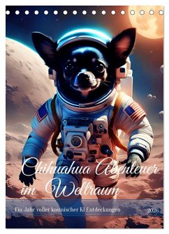 Chihuahua Abenteuer im Weltraum (Tischkalender 2026 DIN A5 hoch), CALVENDO Monatskalender Chihuahua Abenteuer im Weltraum (Tischkalender 2026 DIN A5 hoch), CALVENDO Monatskalender