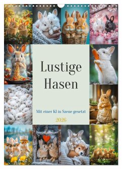 Cover Lustige Hasen (Wandkalender 2026 DIN A3 hoch), CALVENDO Monatskalender