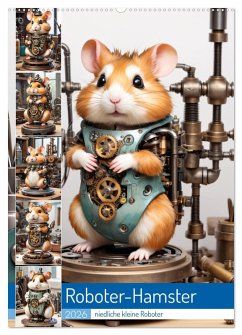 Cover Roboter-Hamster - niedliche kleine Roboter (Wandkalender 2026 DIN A2 hoch), CALVENDO Monatskalender